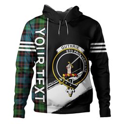 ScotsTee Shop Scottish Guthrie Ancient Clan Crest Tartan Hoodie Quarter Personalized