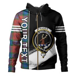 ScotsTee Shop Scottish Fraser of Boblainy Hugh Ancient Clan Crest Tartan Hoodie Quarter Personalized