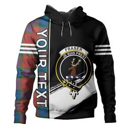 ScotsTee Shop Scottish Fraser of Boblainy Hugh Ancient Clan Crest Tartan Hoodie Quarter Personalized