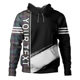 ScotsTee Shop Scottish Cockburn (Coburn) Weathered Clan Crest Tartan Hoodie Quarter Personalized