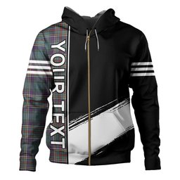 ScotsTee Shop Scottish Cockburn (Coburn) Weathered Clan Crest Tartan Hoodie Quarter Personalized