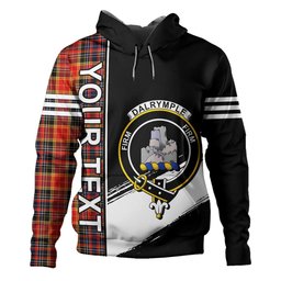 ScotsTee Shop Scottish Dalrymple of Castleton Modern Clan Crest Tartan Hoodie Quarter Personalized