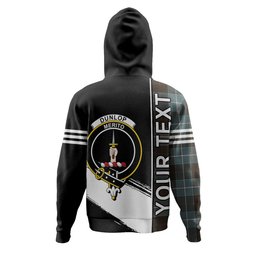ScotsTee Shop Scottish Dunlop Weathered Clan Crest Tartan Hoodie Quarter Personalized