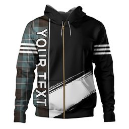 ScotsTee Shop Scottish Dunlop Weathered Clan Crest Tartan Hoodie Quarter Personalized