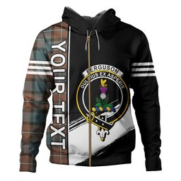ScotsTee Shop Scottish Ferguson Weathered Clan Crest Tartan Hoodie Quarter Personalized