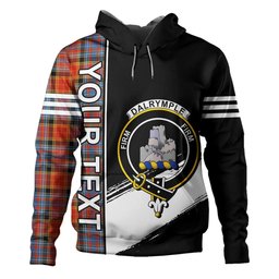 ScotsTee Shop Scottish Dalrymple of Castleton Ancient Clan Crest Tartan Hoodie Quarter Personalized