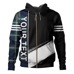 ScotsTee Shop Scottish Cleland Modern Clan Crest Tartan Hoodie Quarter Personalized