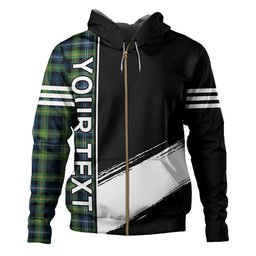 ScotsTee Shop Scottish Dyce Modern Clan Crest Tartan Hoodie Quarter Personalized