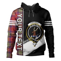 ScotsTee Shop Scottish Fraser of Altyre Weathered Clan Crest Tartan Hoodie Quarter Personalized