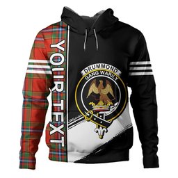 ScotsTee Shop Scottish Drummond of Fingask Ancient Clan Crest Tartan Hoodie Quarter Personalized