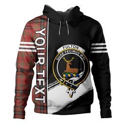 ScotsTee Shop Scottish Fulton 1999 Weathered Clan Crest Tartan Hoodie Quarter Personalized