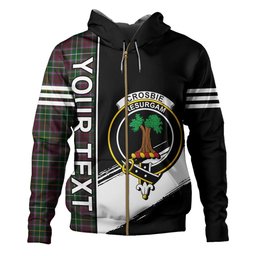 ScotsTee Shop Scottish Crosbie Clan Crest Tartan Hoodie Quarter Personalized