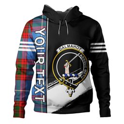 ScotsTee Shop Scottish Dalmahoy Clan Crest Tartan Hoodie Quarter Personalized