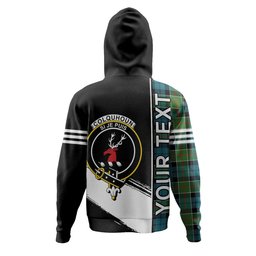 ScotsTee Shop Scottish Colquhoun Ancient Clan Crest Tartan Hoodie Quarter Personalized