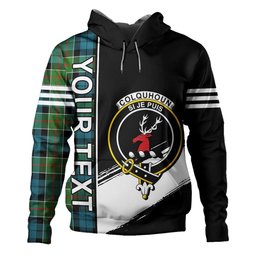 ScotsTee Shop Scottish Colquhoun Ancient Clan Crest Tartan Hoodie Quarter Personalized