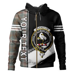 ScotsTee Shop Scottish Cranston Weathered Clan Crest Tartan Hoodie Quarter Personalized