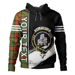 ScotsTee Shop Scottish Dalrymple of Castleton #2 Ancient Clan Crest Tartan Hoodie Quarter Personalized