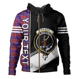 ScotsTee Shop Scottish Fraser of Reelig Modern Clan Crest Tartan Hoodie Quarter Personalized