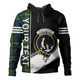 ScotsTee Shop Scottish Fletcher Family Modern Clan Crest Tartan Hoodie Quarter Personalized