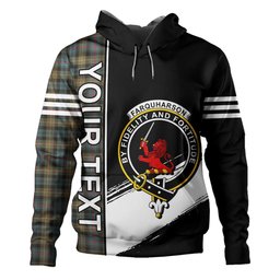 ScotsTee Shop Scottish Farquharson Weathered Clan Crest Tartan Hoodie Quarter Personalized