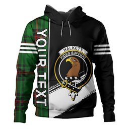 ScotsTee Shop Scottish Halkett Clan Crest Tartan Hoodie Quarter Personalized