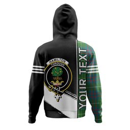ScotsTee Shop Scottish Hamilton of Clayton Ancient Clan Crest Tartan Hoodie Quarter Personalized