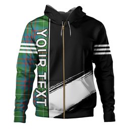 ScotsTee Shop Scottish Hamilton of Clayton Ancient Clan Crest Tartan Hoodie Quarter Personalized