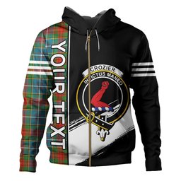 ScotsTee Shop Scottish Crozier Ancient Clan Crest Tartan Hoodie Quarter Personalized