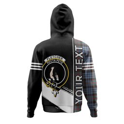 ScotsTee Shop Scottish Fletcher of Dunans Weathered Clan Crest Tartan Hoodie Quarter Personalized