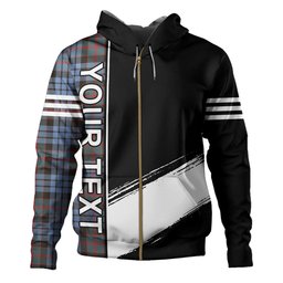 ScotsTee Shop Scottish Fletcher of Dunans Weathered Clan Crest Tartan Hoodie Quarter Personalized