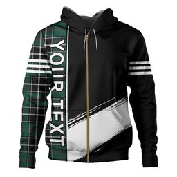 ScotsTee Shop Scottish Cleghorn Modern Clan Crest Tartan Hoodie Quarter Personalized