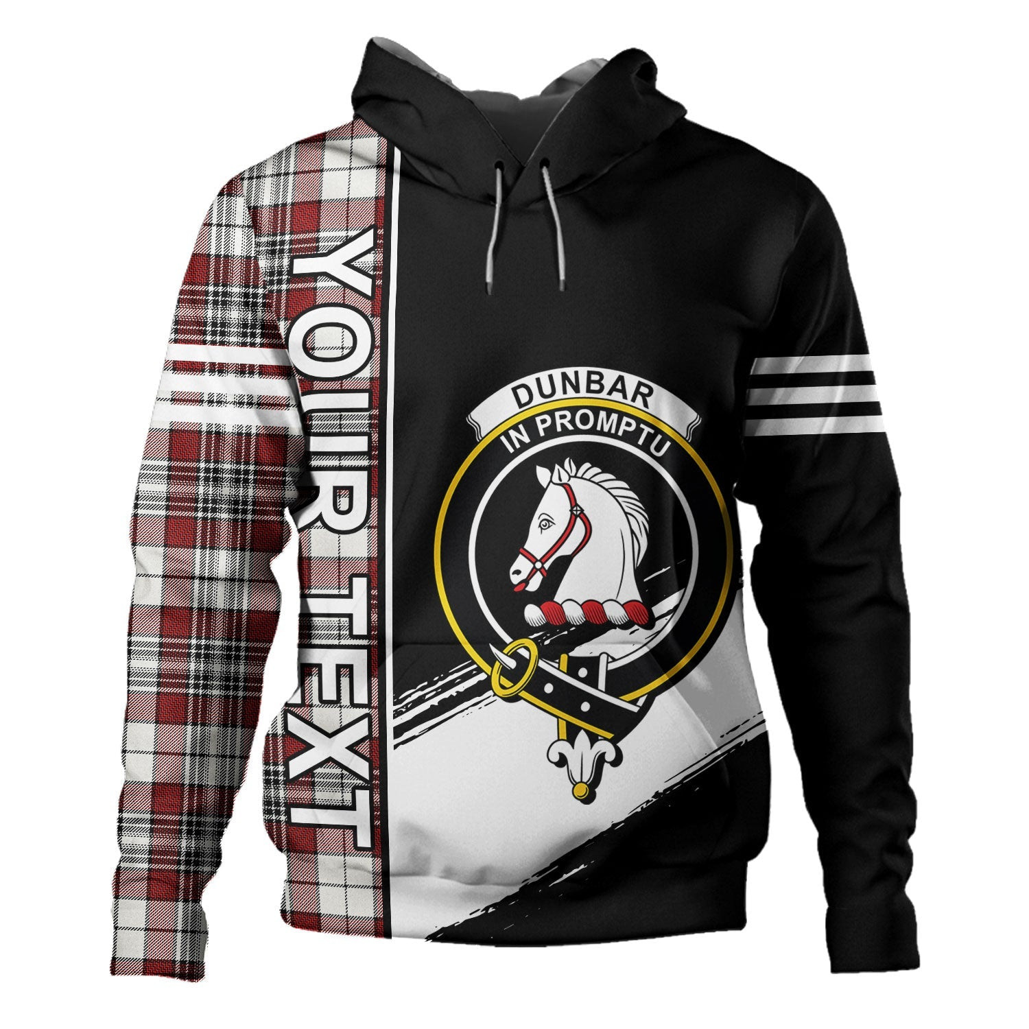 ScotsTee Shop Scottish Dunbar Plaid Clan Crest Tartan Hoodie Quarter Personalized