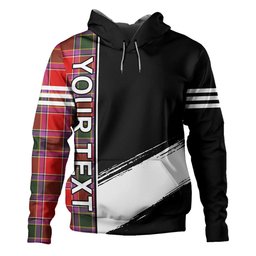 ScotsTee Shop Scottish Gordon of Abergeldie Modern Clan Crest Tartan Hoodie Quarter Personalized
