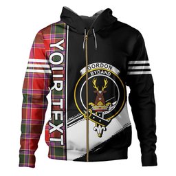 ScotsTee Shop Scottish Gordon of Abergeldie Modern Clan Crest Tartan Hoodie Quarter Personalized