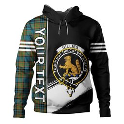 ScotsTee Shop Scottish Gillies Ancient Clan Crest Tartan Hoodie Quarter Personalized