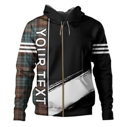 ScotsTee Shop Scottish Fletcher Family Weathered Clan Crest Tartan Hoodie Quarter Personalized