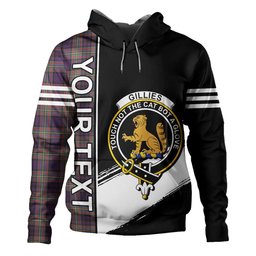 ScotsTee Shop Scottish Gillies Weathered Clan Crest Tartan Hoodie Quarter Personalized