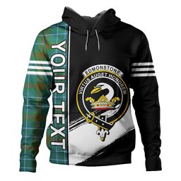 ScotsTee Shop Scottish Edmonstone Ancient Clan Crest Tartan Hoodie Quarter Personalized