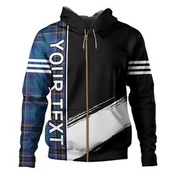 ScotsTee Shop Scottish Dempster Modern Clan Crest Tartan Hoodie Quarter Personalized
