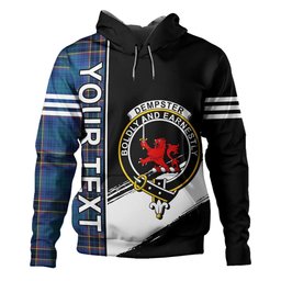 ScotsTee Shop Scottish Dempster Modern Clan Crest Tartan Hoodie Quarter Personalized