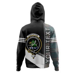 ScotsTee Shop Scottish Crichton (Creighton) Weathered Clan Crest Tartan Hoodie Quarter Personalized