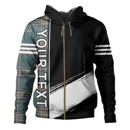 ScotsTee Shop Scottish Crichton (Creighton) Weathered Clan Crest Tartan Hoodie Quarter Personalized