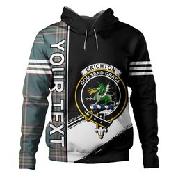 ScotsTee Shop Scottish Crichton (Creighton) Weathered Clan Crest Tartan Hoodie Quarter Personalized