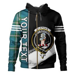 ScotsTee Shop Scottish Cleland Ancient Clan Crest Tartan Hoodie Quarter Personalized