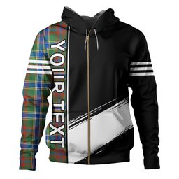 ScotsTee Shop Scottish Currie of Arran Modern Clan Crest Tartan Hoodie Quarter Personalized