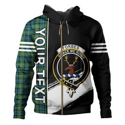 ScotsTee Shop Scottish Forbes Ancient Clan Crest Tartan Hoodie Quarter Personalized
