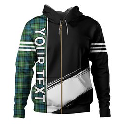 ScotsTee Shop Scottish Forbes Ancient Clan Crest Tartan Hoodie Quarter Personalized