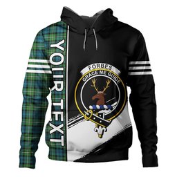 ScotsTee Shop Scottish Forbes Ancient Clan Crest Tartan Hoodie Quarter Personalized