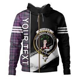 ScotsTee Shop Scottish Couper (Cooper) Weathered Clan Crest Tartan Hoodie Quarter Personalized