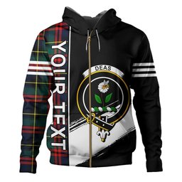 ScotsTee Shop Scottish Deas Modern Clan Crest Tartan Hoodie Quarter Personalized